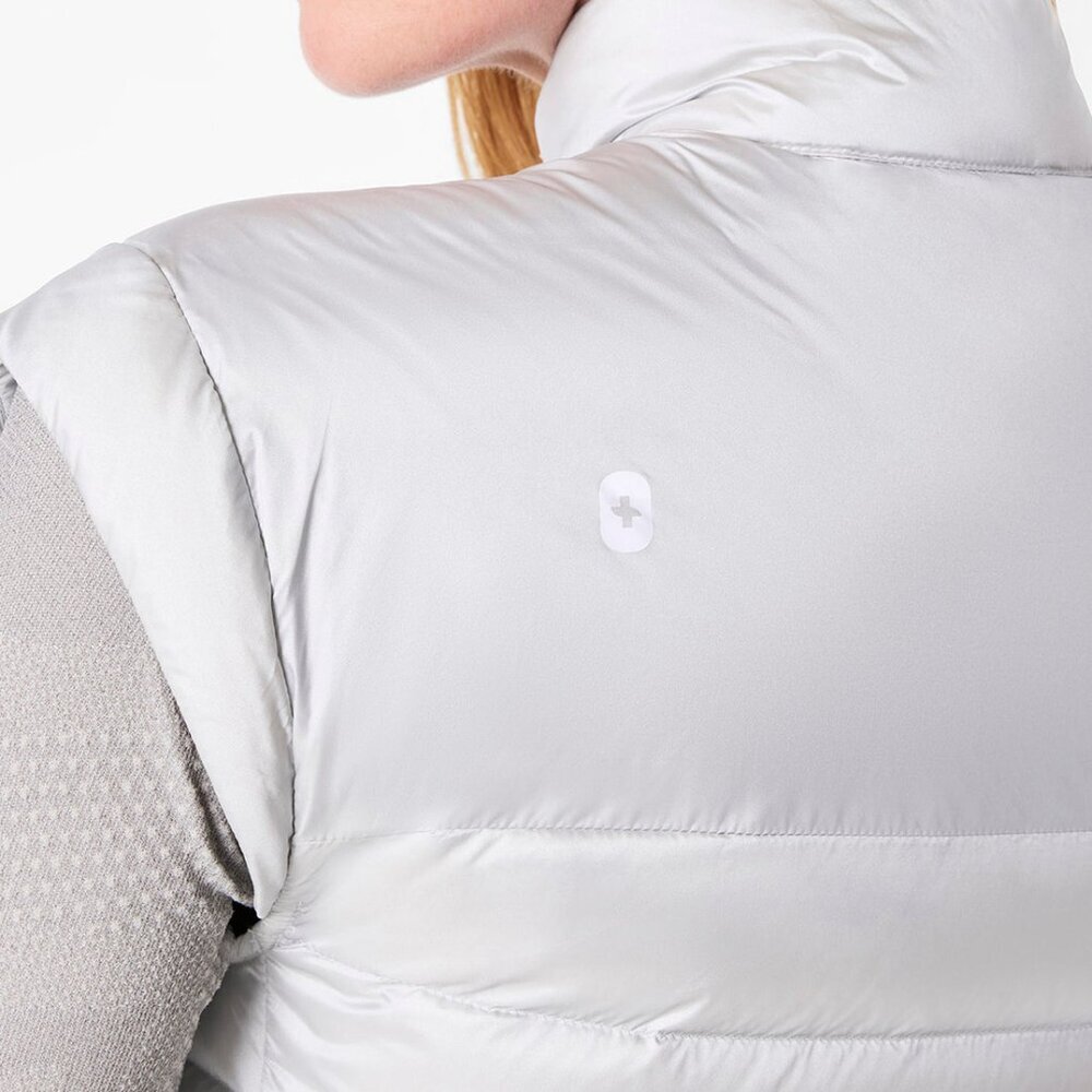 New Figs Womens sz XLarge On Shift Metallic Puffer Vest silver nylon nursing - Picture 4 of 5